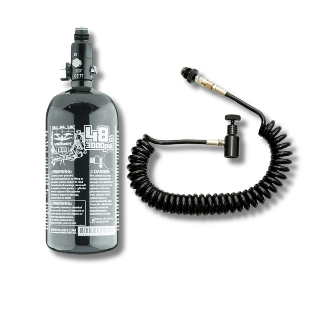 Kit Remoto Paintball Tubo Flessibile Remoto Per Paintball - Collegamento HPA /CO2, Adattatore Sgancio Rapido Tubo Spirale Ricarica Serbatoio - Foto 4