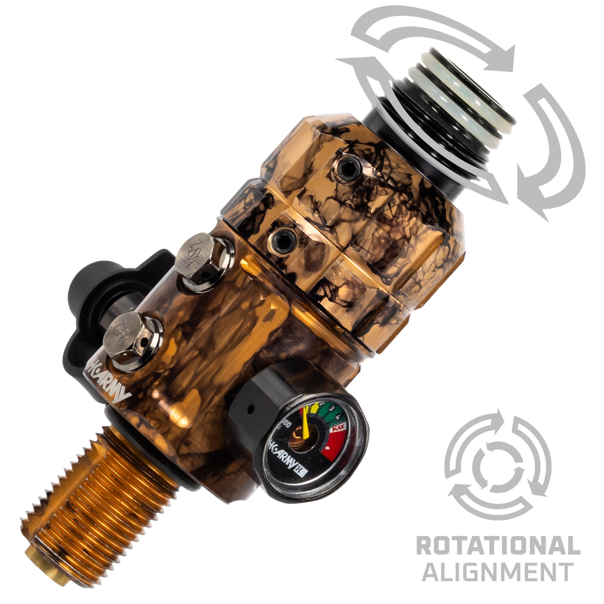 Regulador Profesional 360° Ajustable para Tanques de Aire Comprimido HPA - 4500 psi | HK Army TURBINE PRO SERIES - Adjustable &amp; Rotational