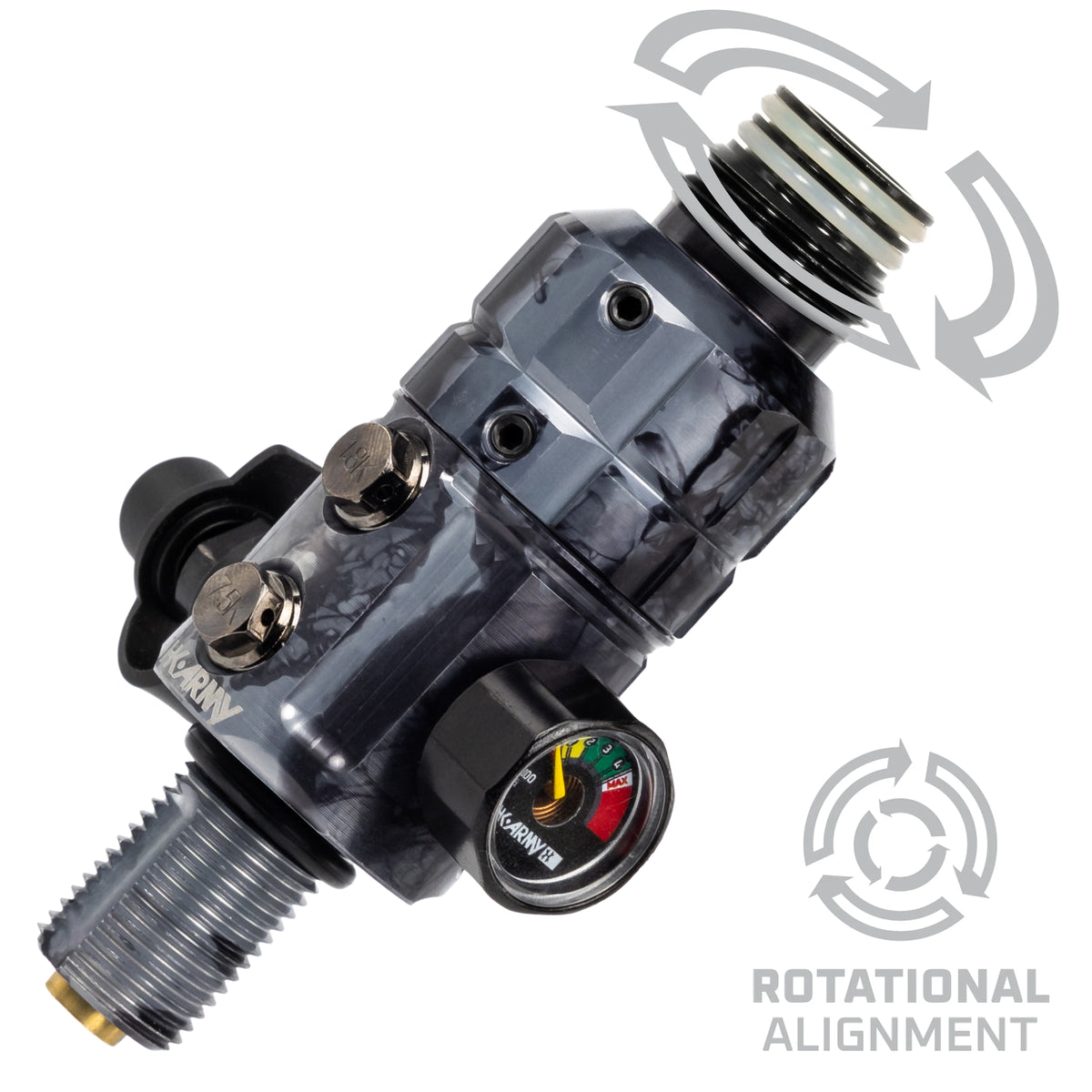 Regulador Profesional 360° Ajustable para Tanques de Aire Comprimido HPA - 4500 psi | HK Army TURBINE PRO SERIES - Adjustable &amp; Rotational