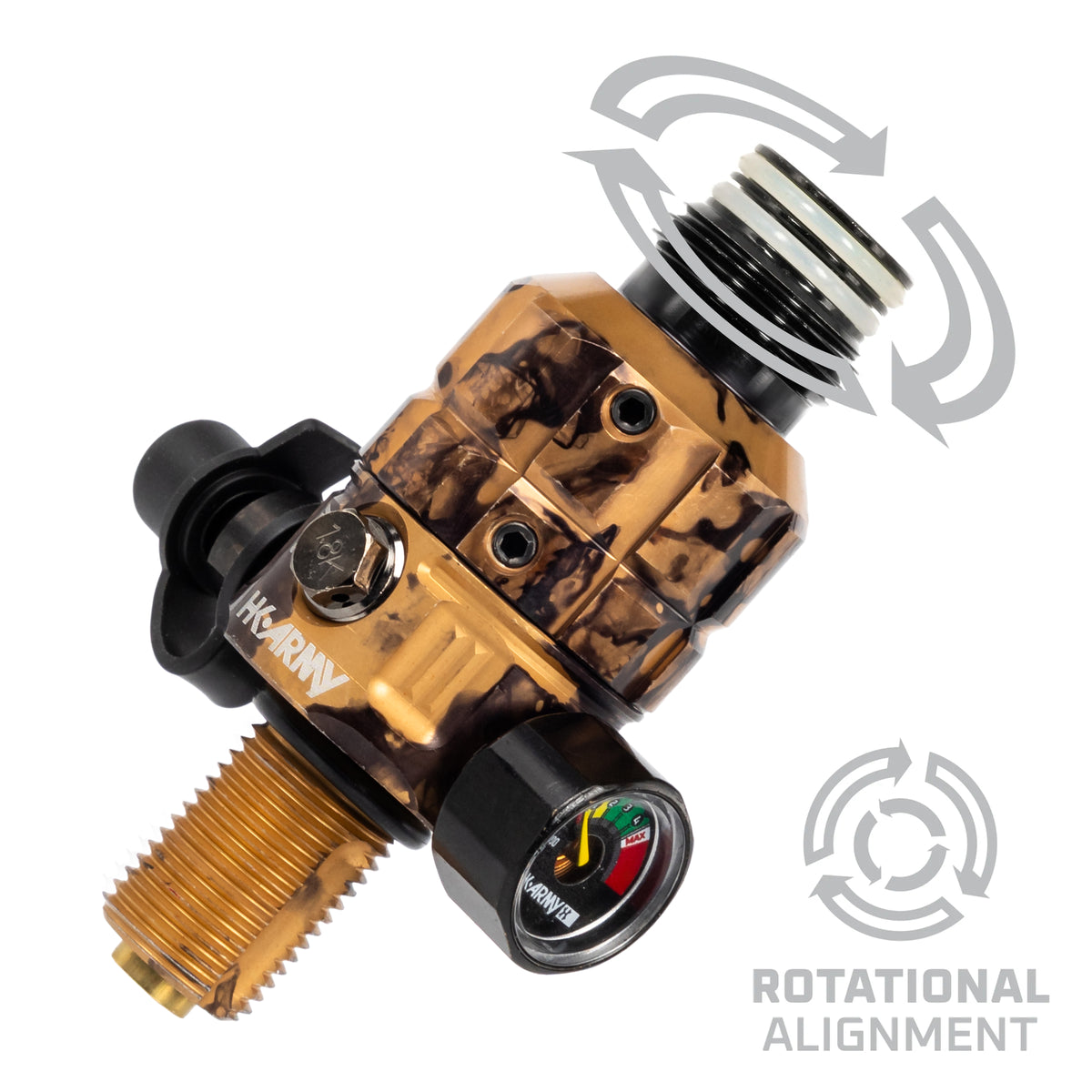 Regulador Profesional 360° Ajustable para Tanques de Aire Comprimido HPA - 4500 psi | HK Army TURBINE PRO SERIES - Adjustable &amp; Rotational
