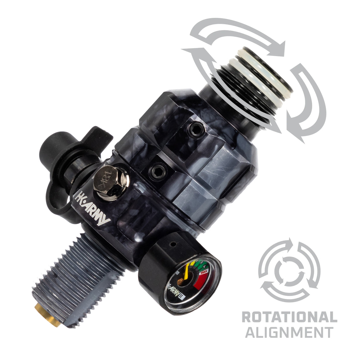 Regulador Profesional 360° Ajustable para Tanques de Aire Comprimido HPA - 4500 psi | HK Army TURBINE PRO SERIES - Adjustable &amp; Rotational
