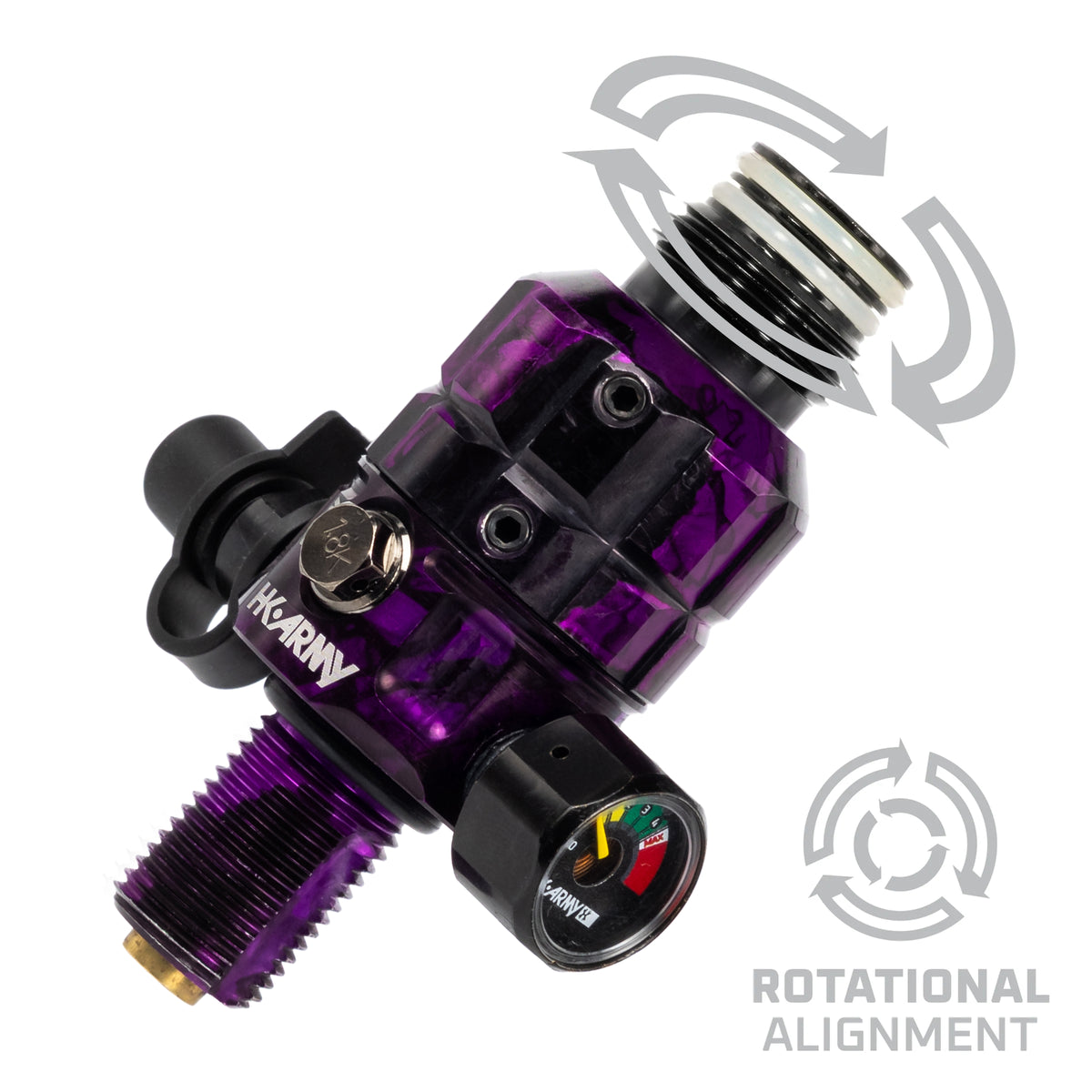 Regulador Profesional 360° Ajustable para Tanques de Aire Comprimido HPA - 4500 psi | HK Army TURBINE PRO SERIES - Adjustable &amp; Rotational