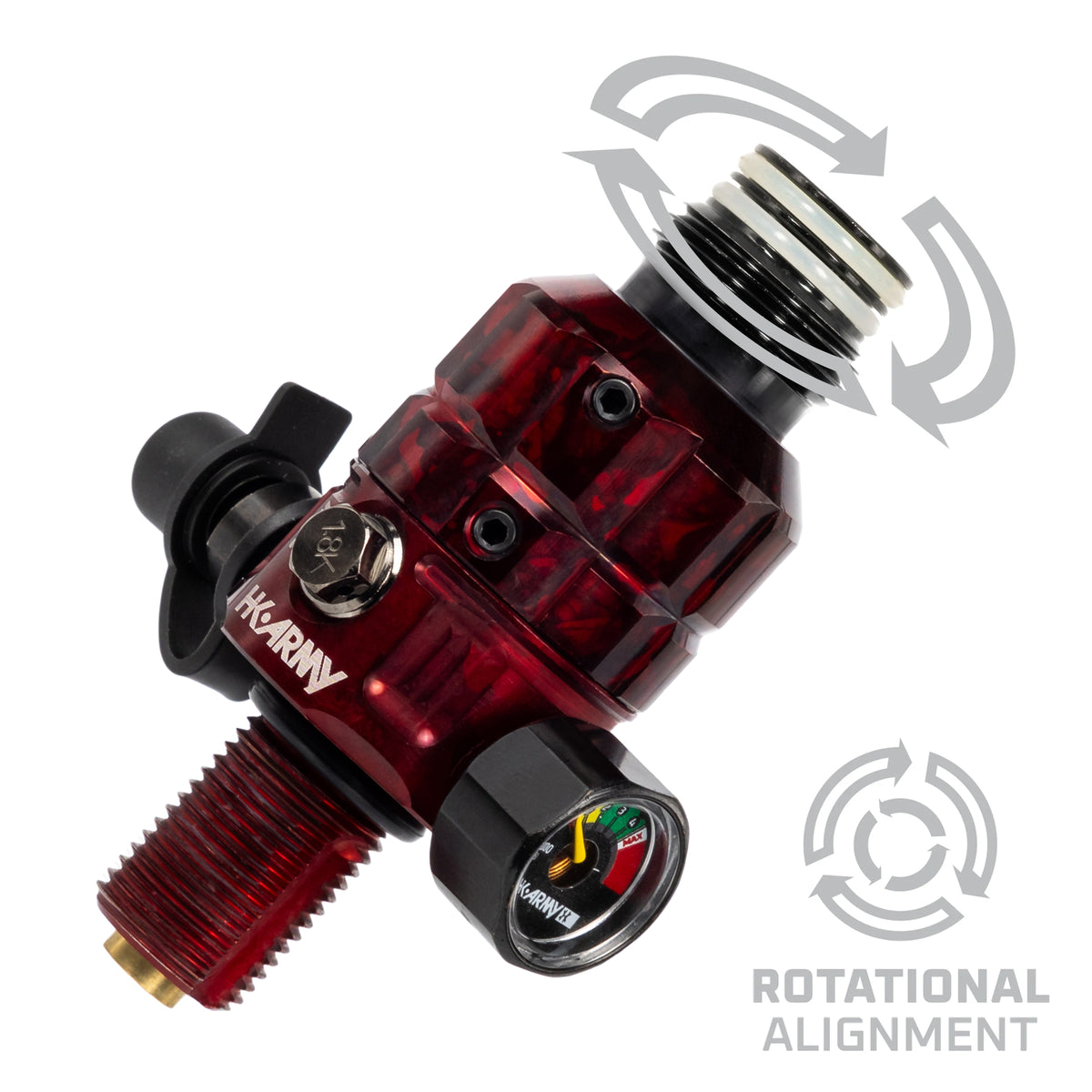 Regulador Profesional 360° Ajustable para Tanques de Aire Comprimido HPA - 4500 psi | HK Army TURBINE PRO SERIES - Adjustable &amp; Rotational