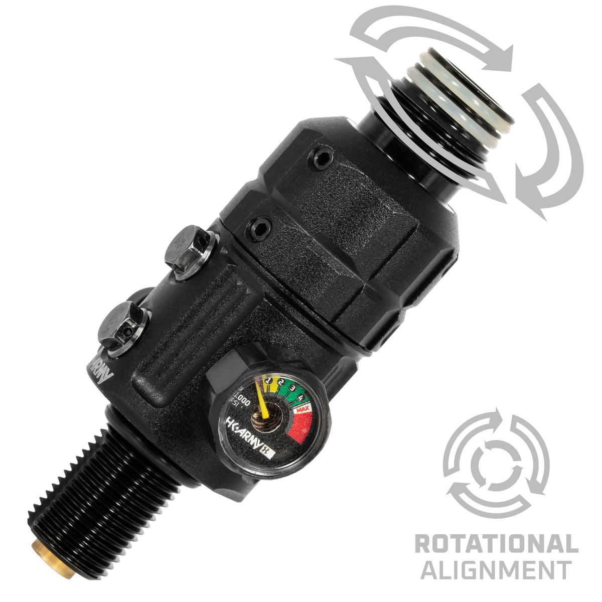 Regulador Profesional 360° Ajustable para Tanques de Aire Comprimido HPA - 4500 psi | HK Army TURBINE PRO SERIES - Adjustable &amp; Rotational