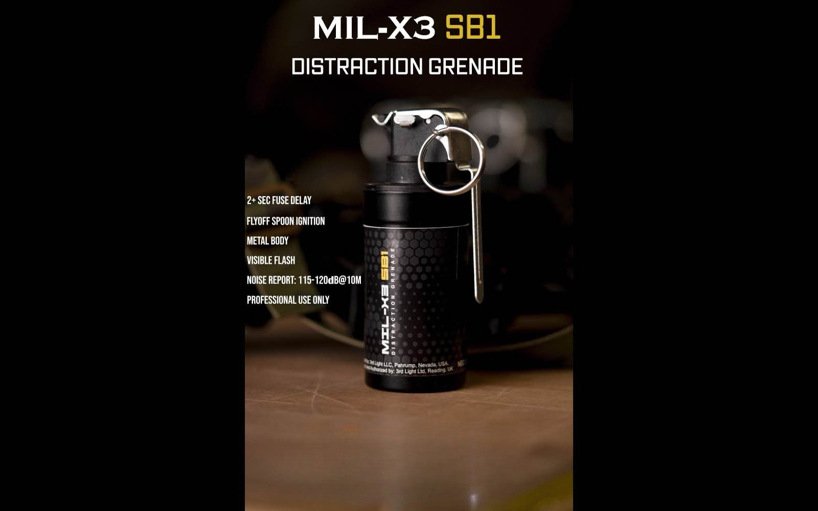 MIL-X3 SB1 &quot;THUNDER STRIKE&quot; Granada Aturdidora / De Impacto (Simulación) BY DR. SMOKY