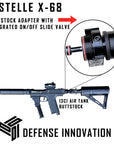 Adaptador MAX POWER de Aire en Culata con Sistema Deslizante de Emergencia Integrado On/Off para Marcadoras PISTELLE X-68