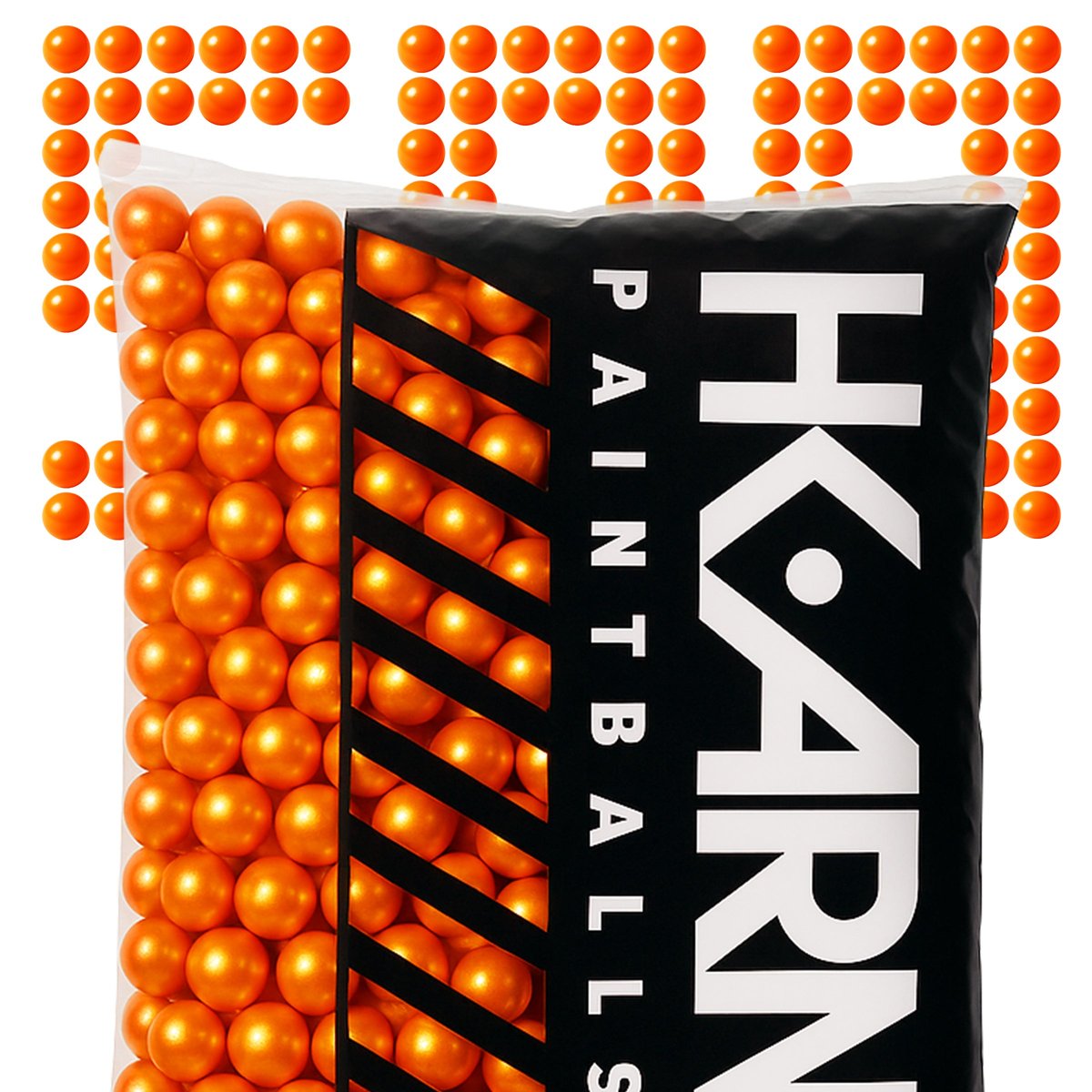 HK ARMY PREMIER | Level 3 "Citrus Crush Scented" Paintballs (Bolas de Pintura para Escenario / MAGFED con Aroma a Naranja) - .68 Cal.