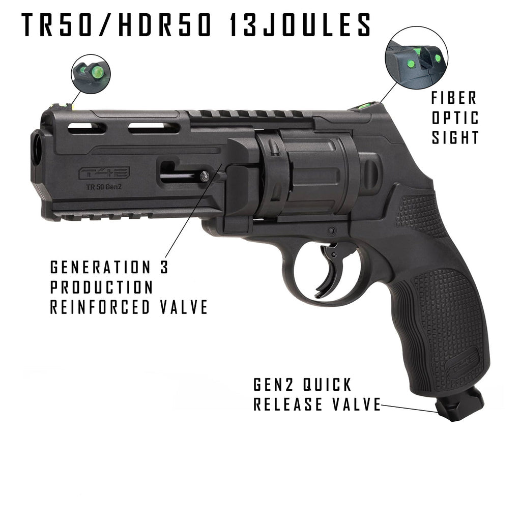 Revólver HDR50 / TR50L 3ra Gen Con Válvula Reforzada y Botón Quick Air Release Valve 2da Gen - 13 JOULES (+480 FPS) | Calibre .50