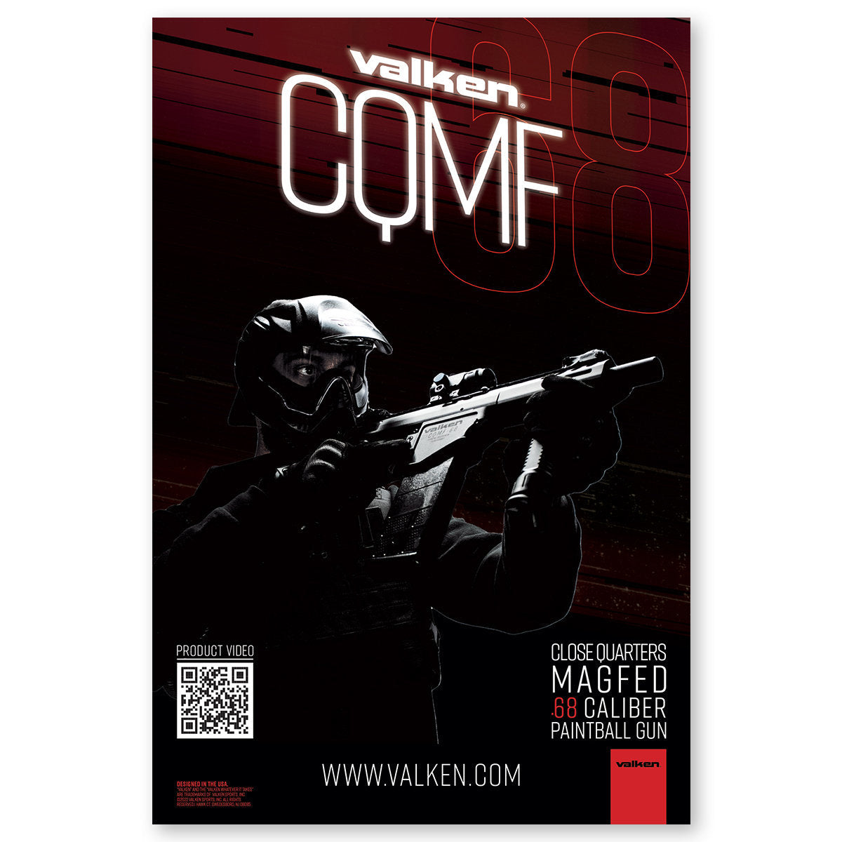 Póster Valken CQMF MagFed Paintball  Gun Technical - 12x18